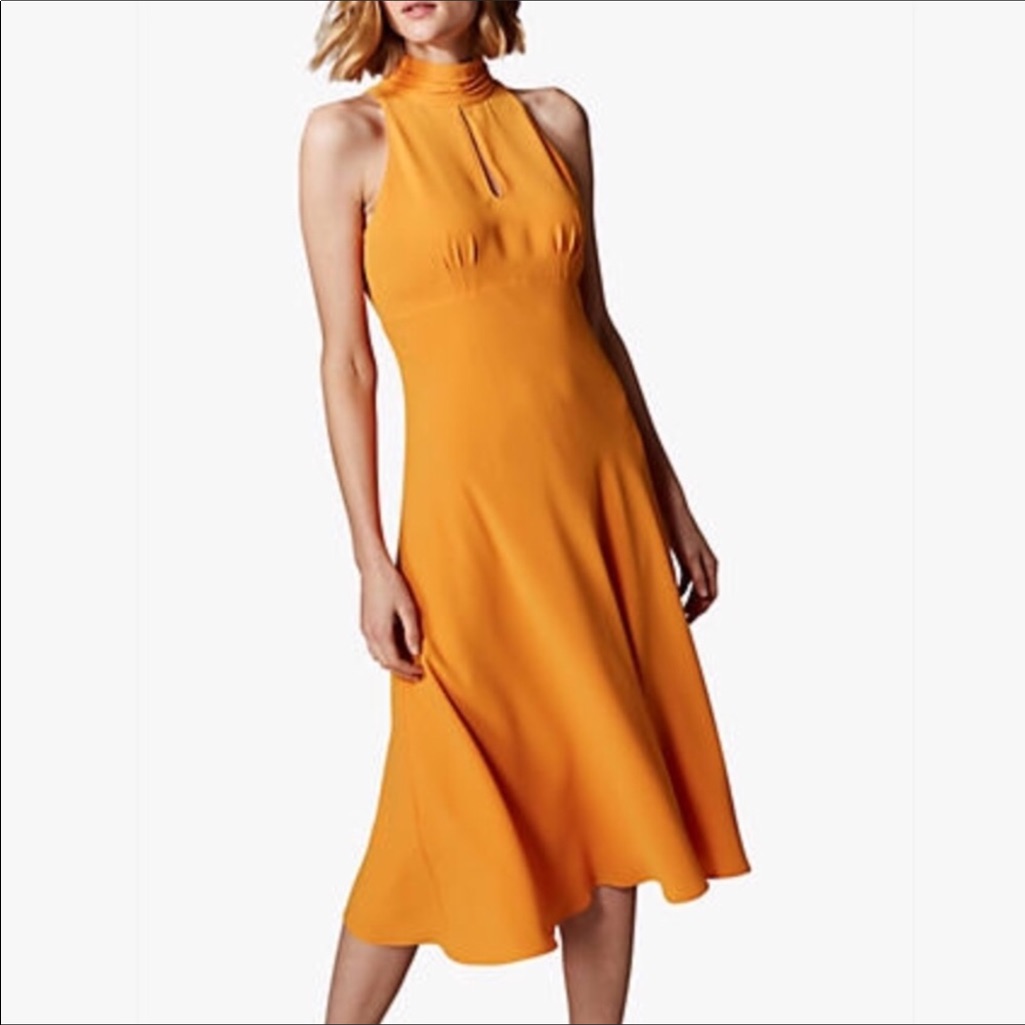 Mustard/Orange Sleeveless Maxi Dress